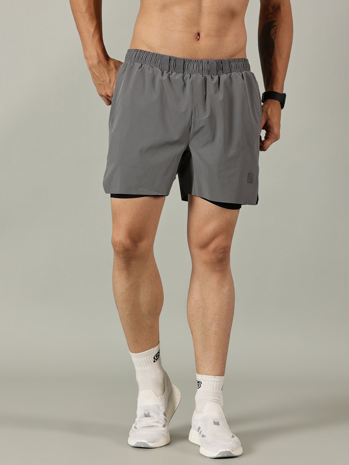 2-in-1 Distance Shorts with Tights, 5 inch