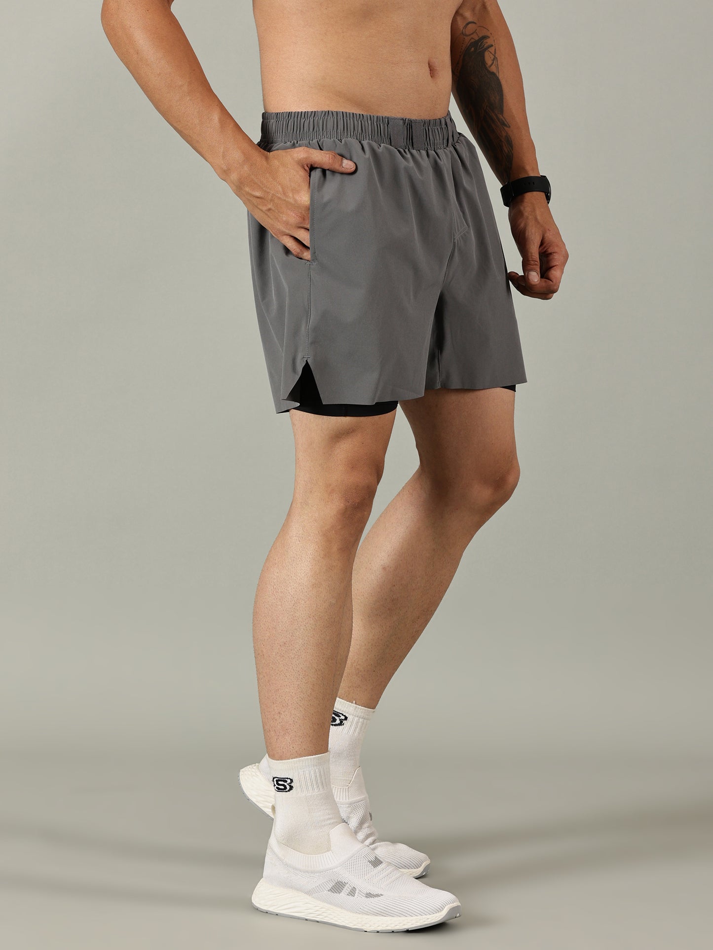 2-in-1 Distance Shorts with Tights, 5 inch