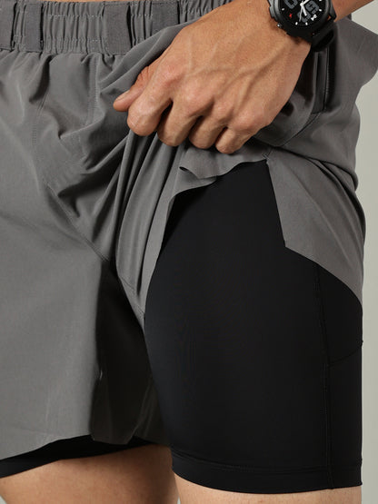2-in-1 Distance Shorts with Tights, 5 inch