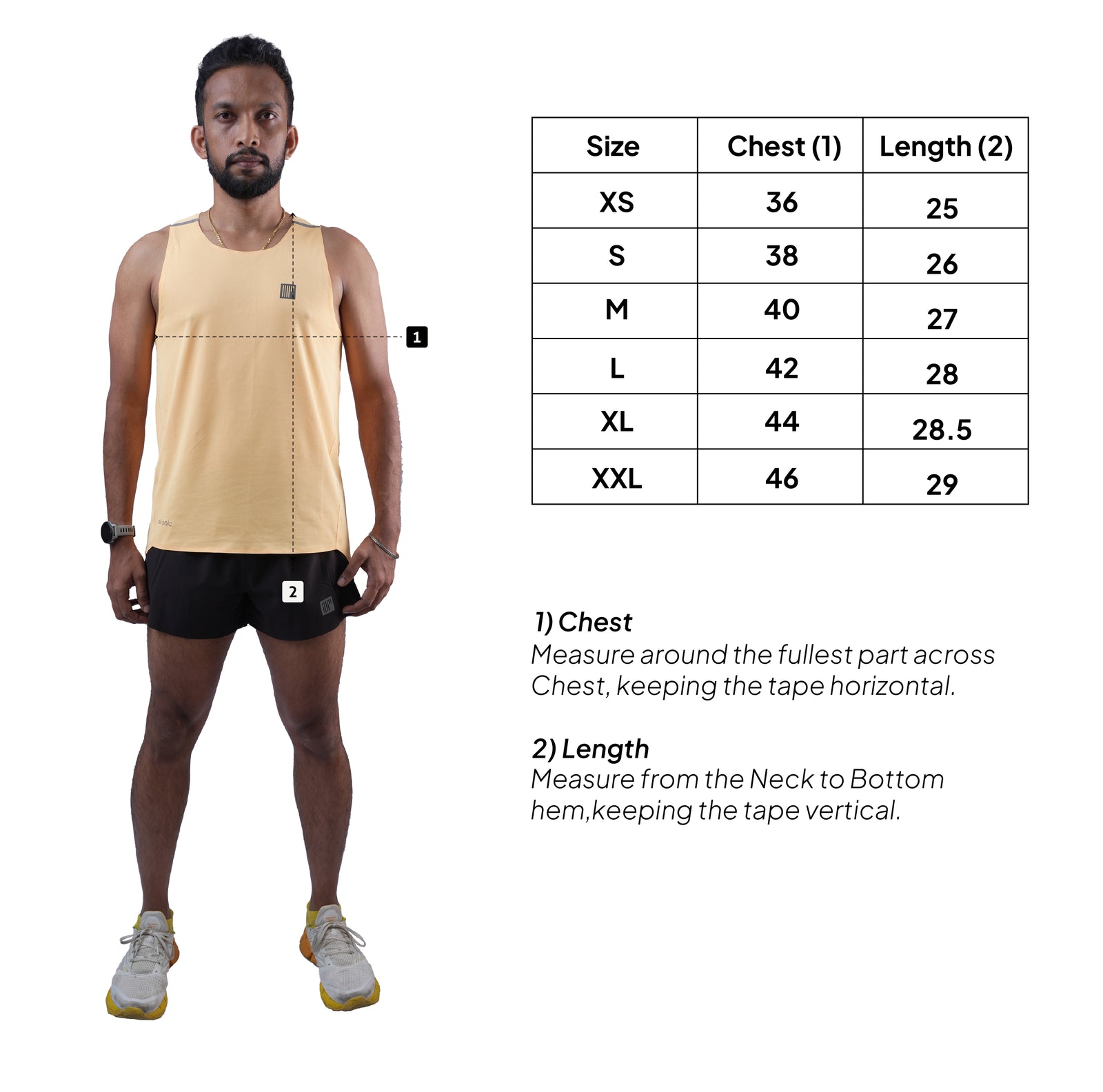 Performance Tank – Size chart