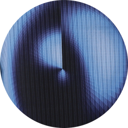 Close-up of a blue and black textured object