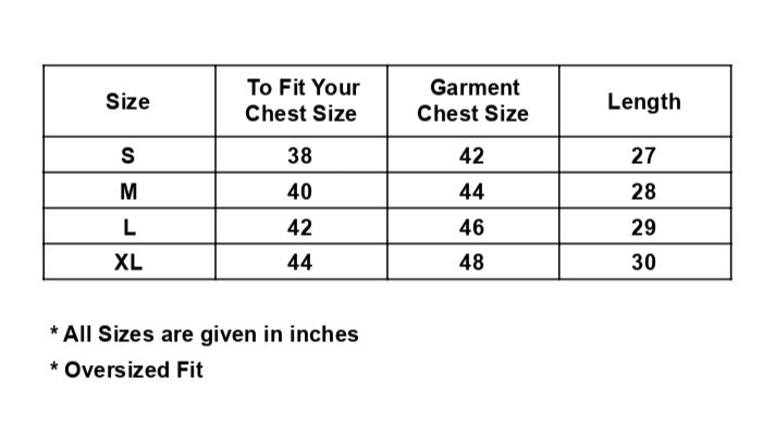 Oversized Tee - Afterhours – Size chart
