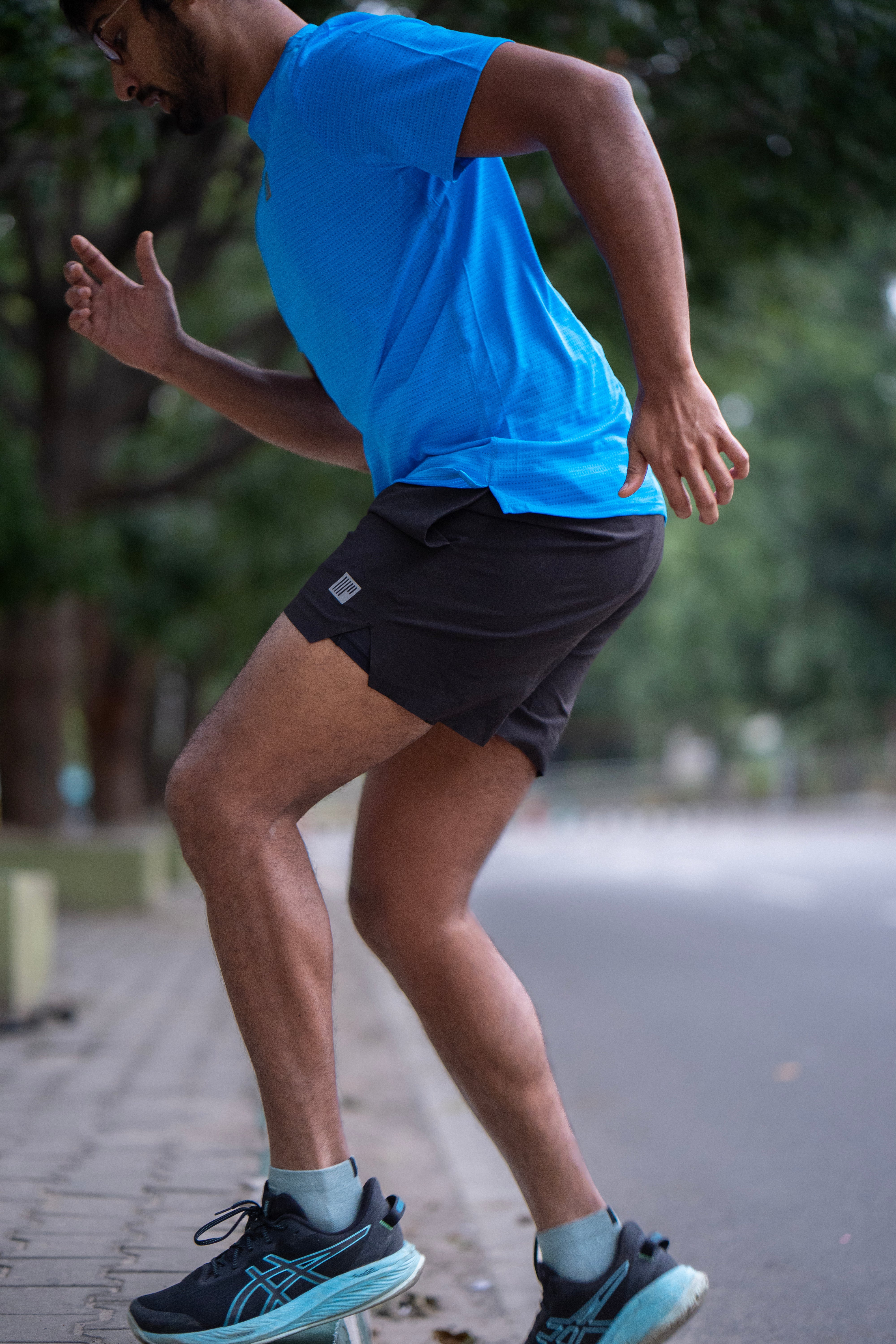 Men 2-in-1 Distance Shorts with Tights, 5 inch - Orange | 42KM