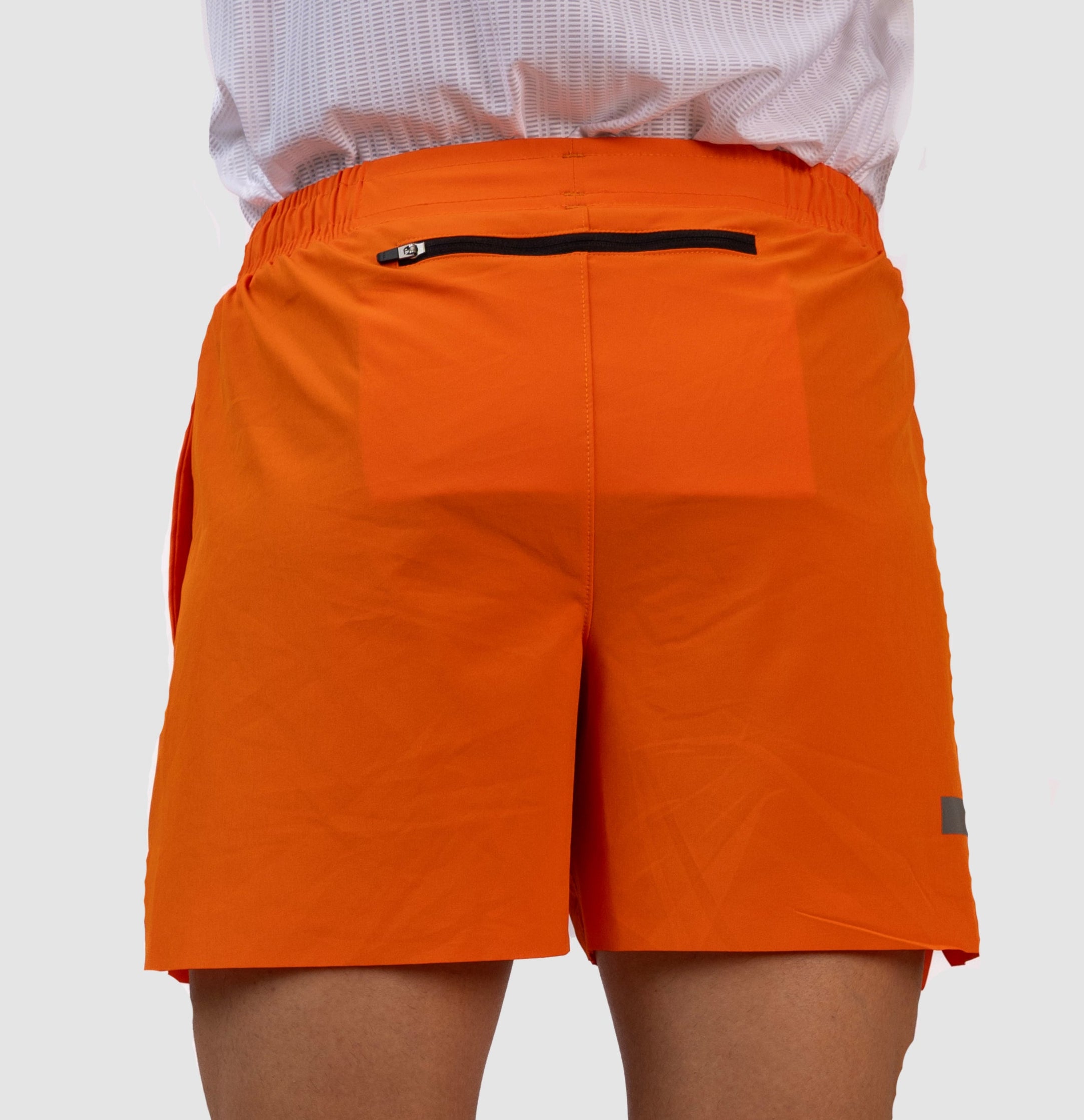 Men 2-in-1 Distance Shorts with Tights, 5 inch - Orange | 42KM