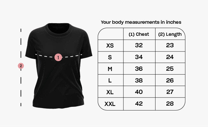 Women active Tee ROYAL – Size chart